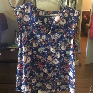 Blue Floral Blouse